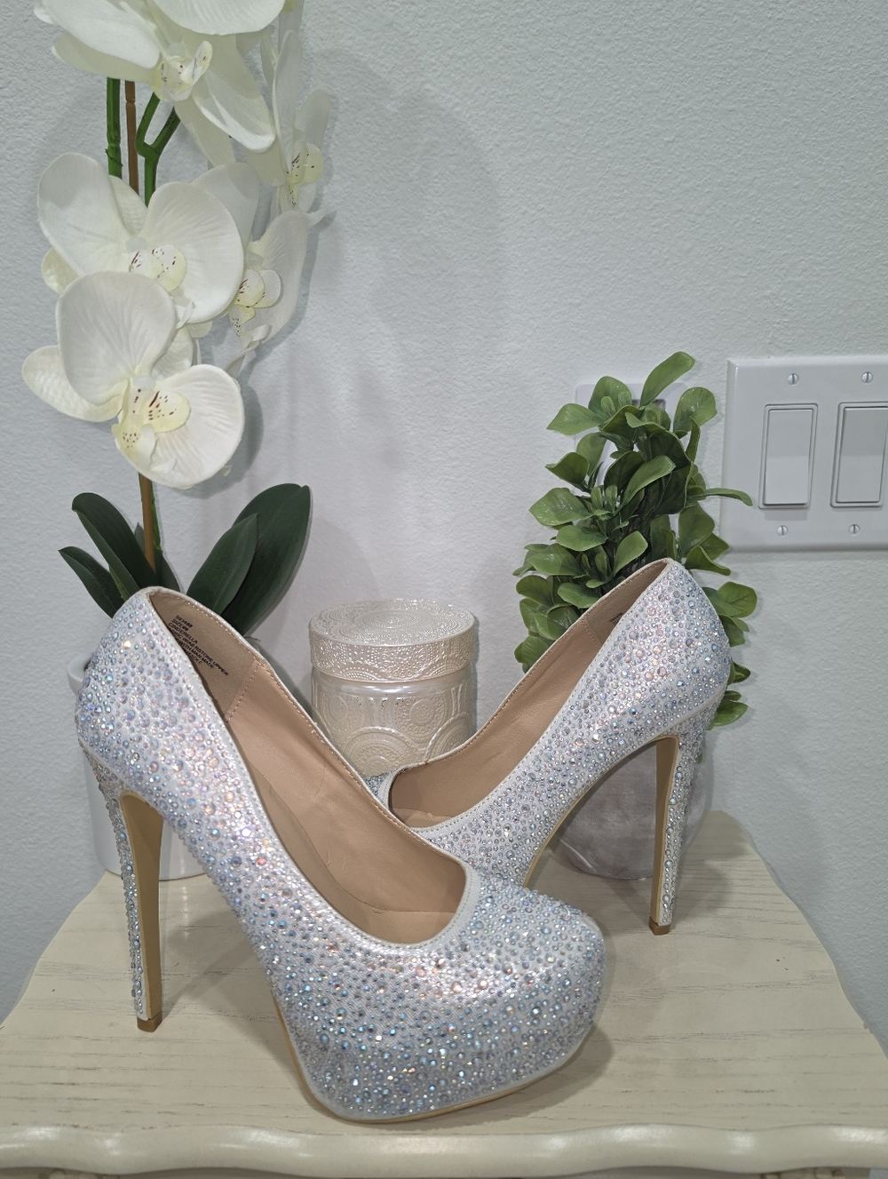 Cinderella Silver Rhinestone Slip-On Women's Shoe